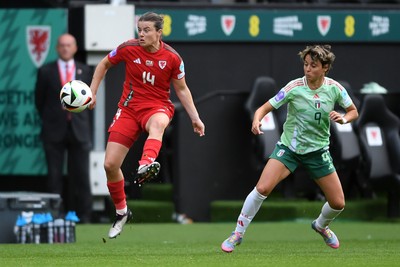 030625 - Wales Women v Italy Women - UEFA Women's Nations League - Hayley Ladd of Wales Women