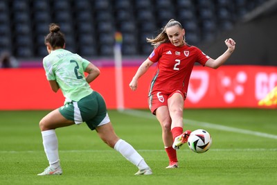 030625 - Wales Women v Italy Women - UEFA Women's Nations League - Lily Woodham of Wales Women