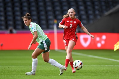 030625 - Wales Women v Italy Women - UEFA Women's Nations League - Lily Woodham of Wales Women