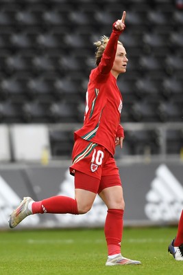 030625 - Wales Women v Italy Women - UEFA Women's Nations League - Jessica Fishlock of Wales Women scores a goal from distance to get her side back in the game