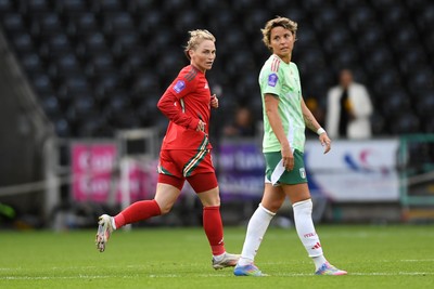 030625 - Wales Women v Italy Women - UEFA Women's Nations League - Jessica Fishlock of Wales Women scores a goal from distance to get her side back in the game