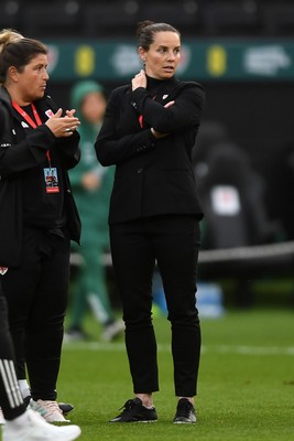 030625 - Wales Women v Italy Women - UEFA Women's Nations League - Rhian Wilkinson, Wales Manager at full time