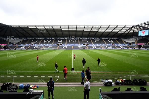 030625 - Wales Women v Italy Women - UEFA Women's Nations League - A general view of the Swanseacom Stadium ahead of the match