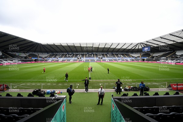 030625 - Wales Women v Italy Women - UEFA Women's Nations League - A general view of the Swanseacom Stadium ahead of the match