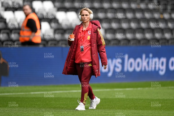 030625 - Wales Women v Italy Women - UEFA Women's Nations League - Jess Fishlock of Wales Women arrives at the stadium ahead of the match