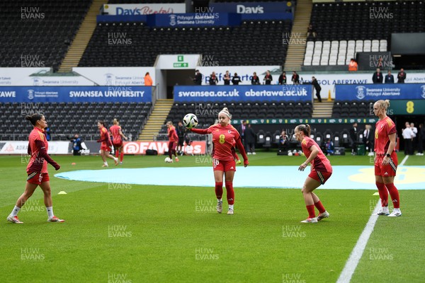 030625 - Wales Women v Italy Women - UEFA Women's Nations League - Charlotte Estcourt of Wales Women during the warmup