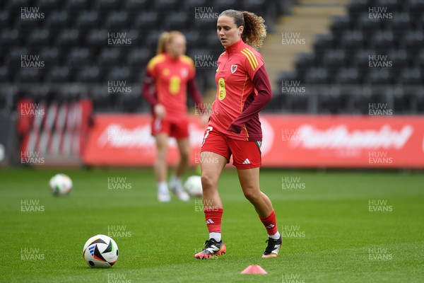 030625 - Wales Women v Italy Women - UEFA Women's Nations League - Lois Joel of Wales Women during the warmup