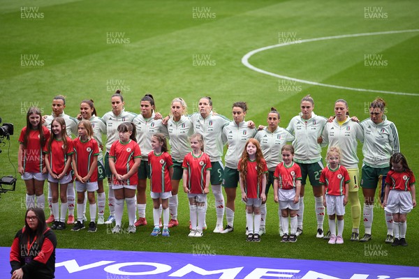 030625 - Wales Women v Italy Women - UEFA Women's Nations League - Italy anthem