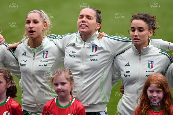 030625 - Wales Women v Italy Women - UEFA Women's Nations League - Italy anthem