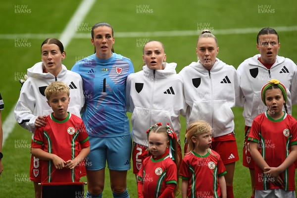 030625 - Wales Women v Italy Women - UEFA Women's Nations League - Wales anthem