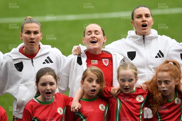 030625 - Wales Women v Italy Women - UEFA Women's Nations League - Wales anthem