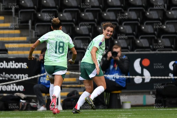 030625 - Wales Women v Italy Women - UEFA Women's Nations League - Cristina Girelli of Italy Women celebrates scoring a goal