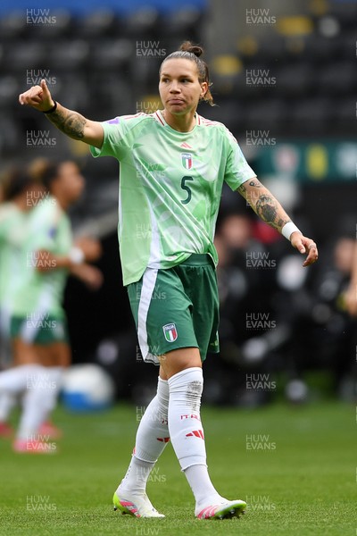 030625 - Wales Women v Italy Women - UEFA Women's Nations League - Elena Linari of Italy Women