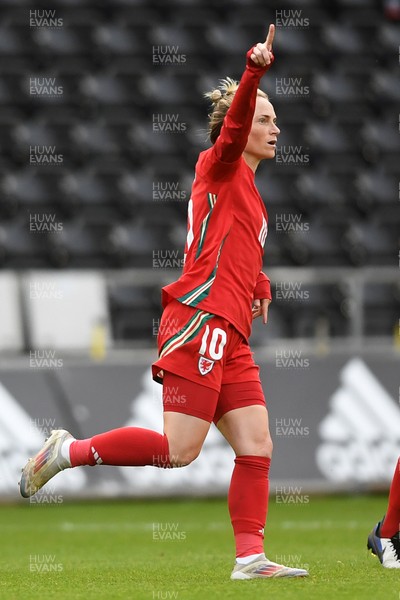 030625 - Wales Women v Italy Women - UEFA Women's Nations League - Jessica Fishlock of Wales Women scores a goal from distance to get her side back in the game