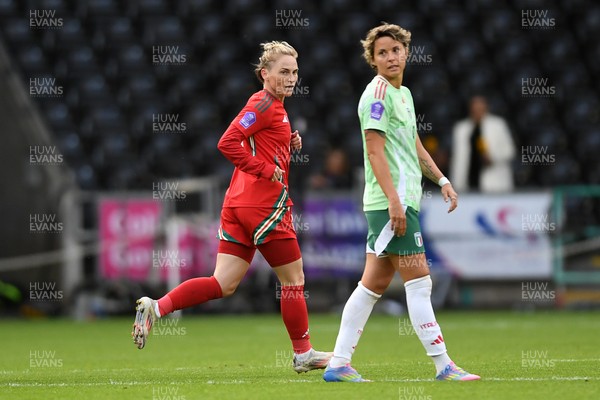 030625 - Wales Women v Italy Women - UEFA Women's Nations League - Jessica Fishlock of Wales Women scores a goal from distance to get her side back in the game
