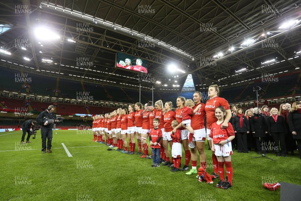 110318 - Wales Women v Italy Women - Natwest 6 Nations Championship - Wales Anthem