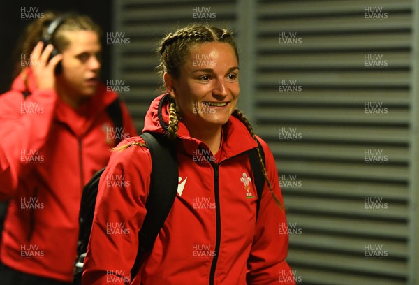300422 - Wales Women v Italy Women - TikTok Women's Six Nations - Jasmine Joyce of Wales arrive