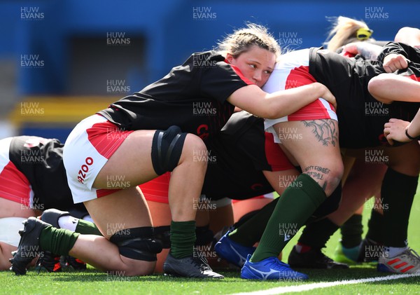 300422 - Wales Women v Italy Women - TikTok Women's Six Nations - Alisha Butchers of Wales during the warm up