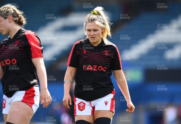300422 - Wales Women v Italy Women - TikTok Women's Six Nations - Alex Callender of Wales during the warm up