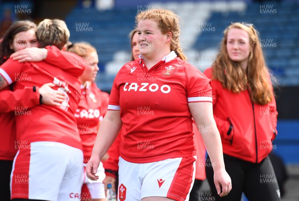 300422 - Wales Women v Italy Women - TikTok Women's Six Nations - Cara Hope of Wales at the end of the game