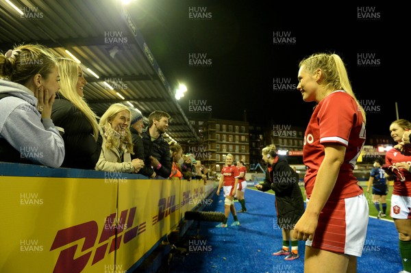 071121 - Wales Women v Japan Women - Autumn Internationals - Megan Webb of Wales at the end of the game