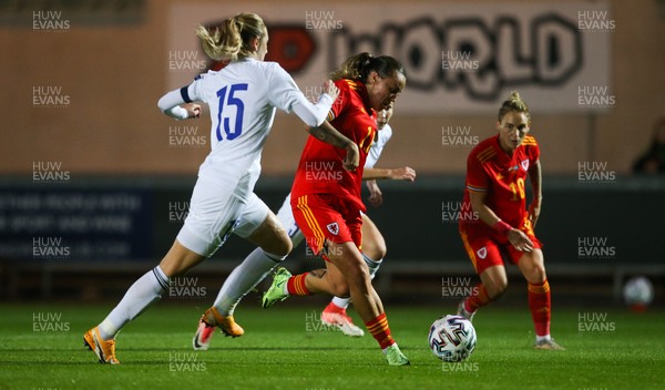 170921 - Wales Women v Kazakhstan Women, FIFA Women’s World Cup 2023 Qualifying Round - Natasha Harding of Wales shoots to score the second goal