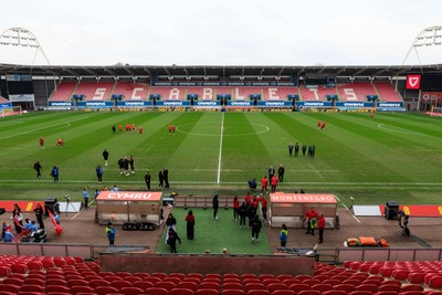 070326 - Wales v Montenegro - 2027 FIFA Women's World Cup Qualifying - General view inside Parc y Scarlets before the match