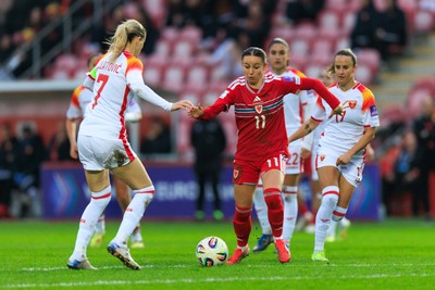 070326 - Wales v Montenegro - 2027 FIFA Women's World Cup Qualifying - Hannah Cain of Wales