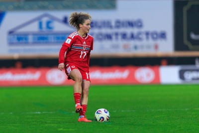 070326 - Wales v Montenegro - 2027 FIFA Women's World Cup Qualifying - Lois Joel of Wales