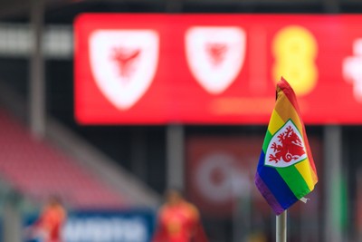 070326 - Wales v Montenegro - 2027 FIFA Women's World Cup Qualifying - FAW flag