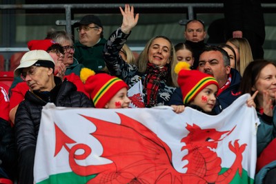 070326 - Wales v Montenegro - 2027 FIFA Women's World Cup Qualifying - Wales fans and supporters