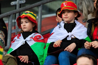 070326 - Wales v Montenegro - 2027 FIFA Women's World Cup Qualifying - Wales fans and supporters