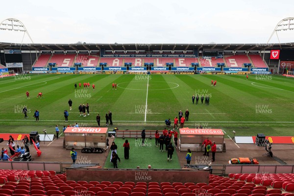 070326 - Wales v Montenegro - 2027 FIFA Women's World Cup Qualifying - General view inside Parc y Scarlets before the match