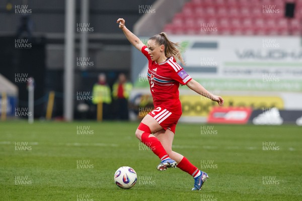 070326 - Wales v Montenegro - 2027 FIFA Women's World Cup Qualifying - Lily Woodham of Wales