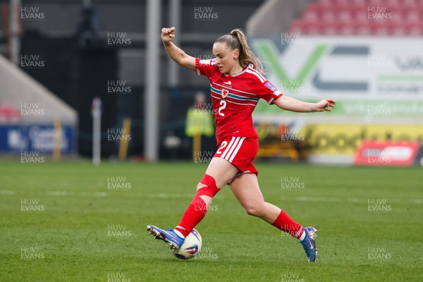 070326 - Wales v Montenegro - 2027 FIFA Women's World Cup Qualifying - Lily Woodham of Wales