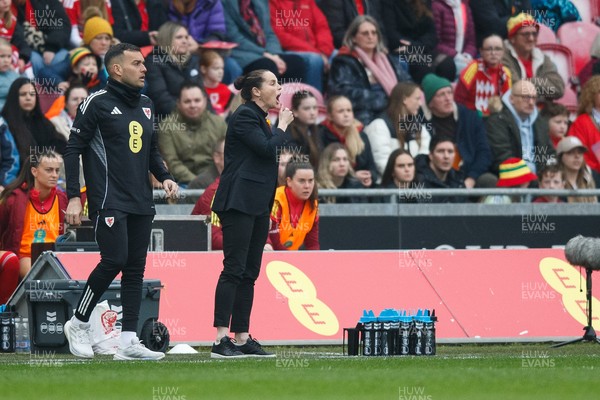 070326 - Wales v Montenegro - 2027 FIFA Women's World Cup Qualifying - Wales manager Rhian Wilkinson