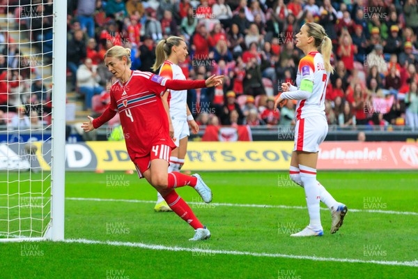 070326 - Wales v Montenegro - 2027 FIFA Women's World Cup Qualifying - Sophie Ingle of Wales celebrates after scoring a goal