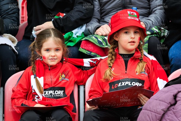 070326 - Wales v Montenegro - 2027 FIFA Women's World Cup Qualifying - Wales fans and supporters