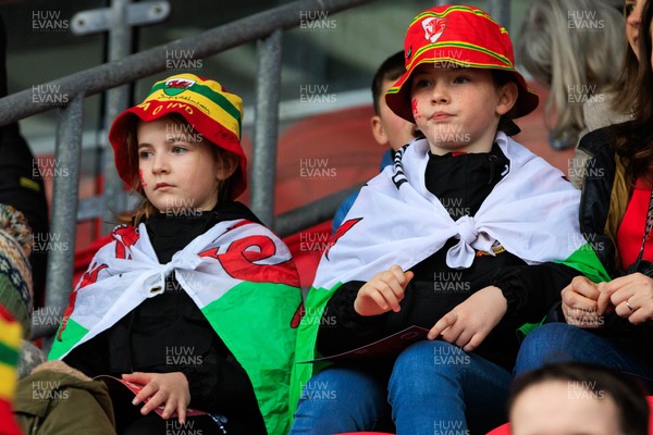 070326 - Wales v Montenegro - 2027 FIFA Women's World Cup Qualifying - Wales fans and supporters