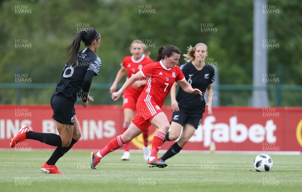040619 - Wales v New Zealand, Women's International Challenge Match - Helen Ward of Wales takes on Abby Erceg of New Zealand