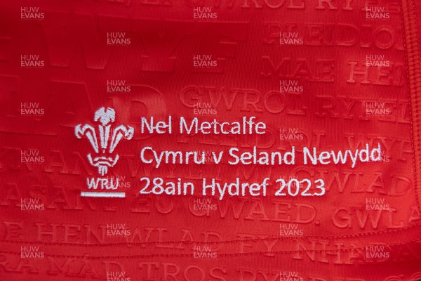 281023 - Wales Women v New Zealand Women, WXV1 - Nel Metcalfe’s match shirt ahead of Wales v New Zealand in Dunedin