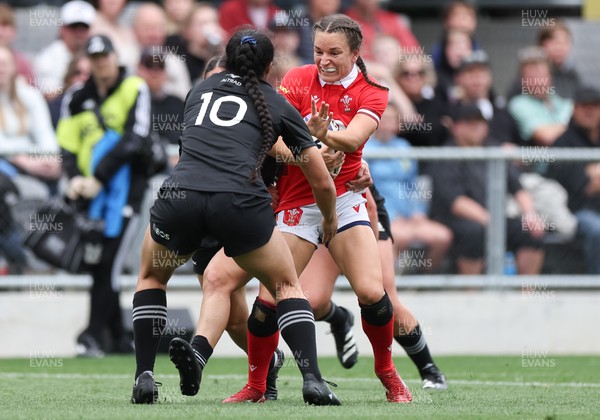281023 - Wales Women v New Zealand Women, WXV1 - Jasmine Joyce of Wales takes on Ruahei Demant of New Zealand