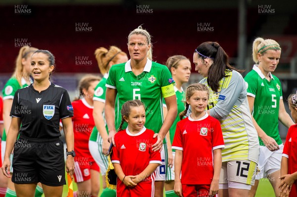 030919 - Wales v Northern Ireland - UEFA Women's Euro Qualifier - Ashley Hutton of  Northern Ireland ahead of kick off