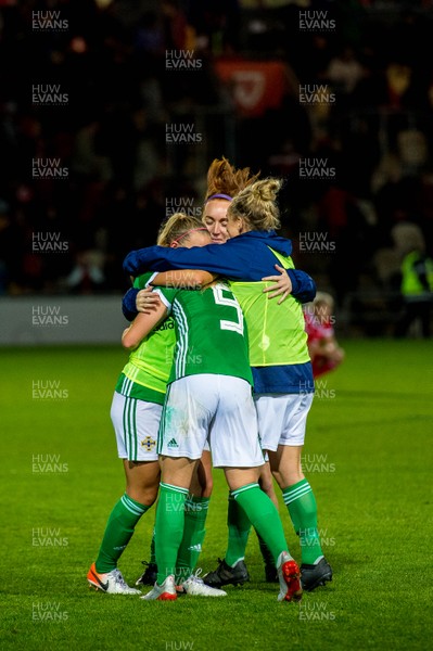030919 - Wales v Northern Ireland - UEFA Women's Euro Qualifier - Ashley Hutton of Northern Ireland celebrates their final goal 