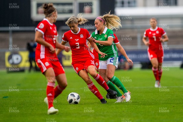030919 - Wales v Northern Ireland - UEFA Women's Euro Qualifier - Gemma Evans of Wales in action 