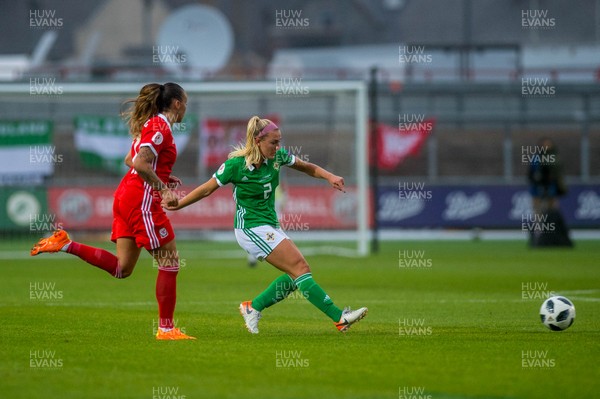 030919 - Wales v Northern Ireland - UEFA Women's Euro Qualifier - Rachel Newborough of Northern Ireland in action 