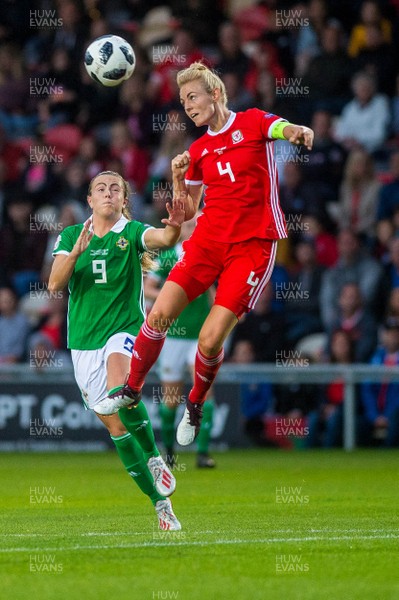 030919 - Wales v Northern Ireland - UEFA Women's Euro Qualifier - Simone Magill of Northern Ireland and Sophie Ingle of Wales in action 