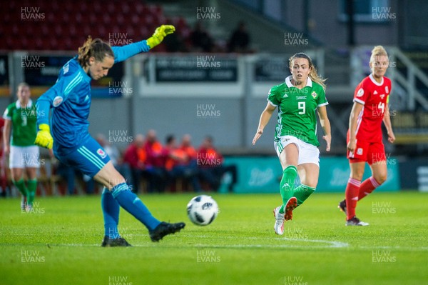 030919 - Wales v Northern Ireland - UEFA Women's Euro Qualifier - Simone Magill of Northern Ireland in action