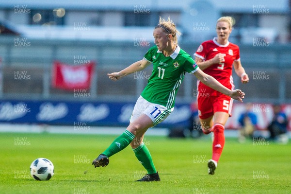 030919 - Wales v Northern Ireland - UEFA Women's Euro Qualifier - Lauren Wade of Northern Ireland in action 