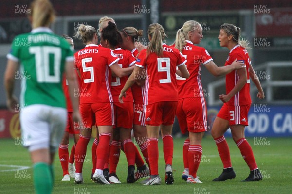 030919 - Wales v Northern Ireland - European Women's Championship - Group Stage -  Angharad James of Wales celebrates her goal  